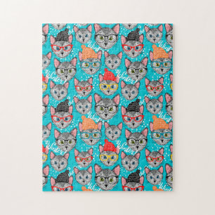 Puzzle Chat dans le casquette