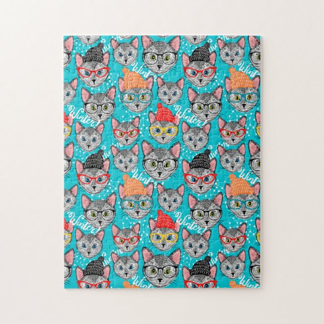 Puzzle Chat dans le casquette (Vertical)