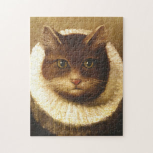 Puzzle Chat Dans Un Ruff Cute Art Victorien Peinture Vint