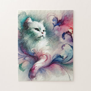 Puzzle Chat d'aquarelle éthérée