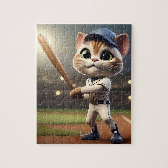 Puzzle Chat de baseball 3D amusant, (Vertical)