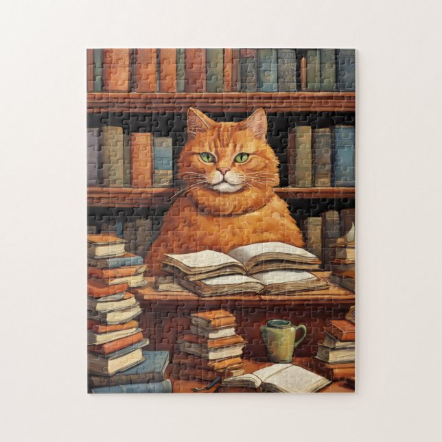 Puzzle chat de bibliothèque #1 énigme (Vertical)