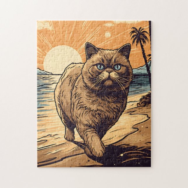 Puzzle Chat de courte distance exotique sur une plage tro (Vertical)