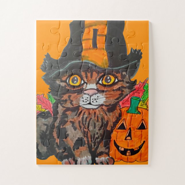 PUZZLE CHAT DE HALLOWEEN SUCRÉ  (Vertical)