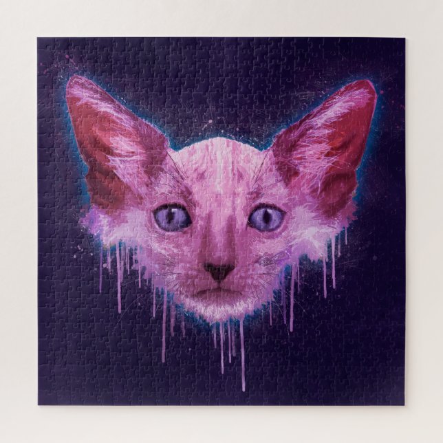 Puzzle Chat de loup-garou de Lykoi d'art de bruit (Vertical)