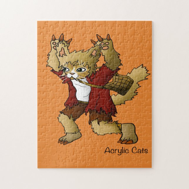 Puzzle Chat de loup-garou d'Halloween (Vertical)