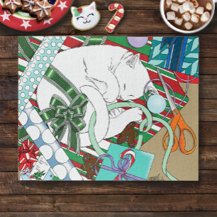 Puzzle Chat de Noël blanc