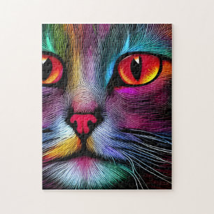 Puzzle Chat de peinture coloré Abstrait