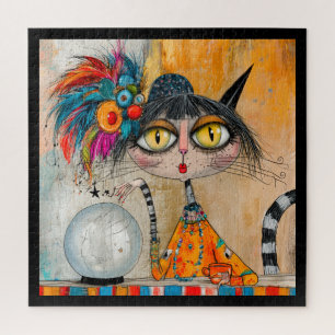 Puzzle Chat diseuse de bonne aventure mystique fantaisist