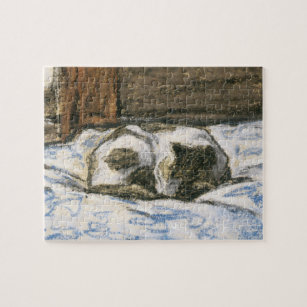 Puzzle Chat dormant sur un lit par Claude Monet