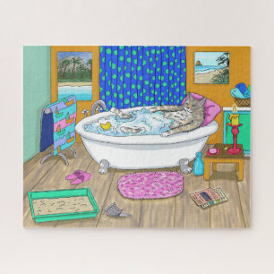 Puzzle Chat drôle dans le bain Chat 665