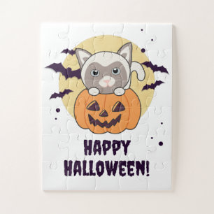 Puzzle Chat En Citrouille Chats Doux Joyeux Halloween Jig
