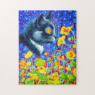 Puzzle Chat en fleurs