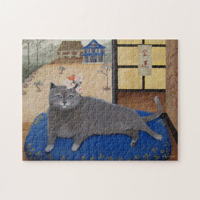 Puzzle Chat en peinture japonaise (Horizontal)