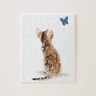 Puzzle Chat et papillon du Bengale