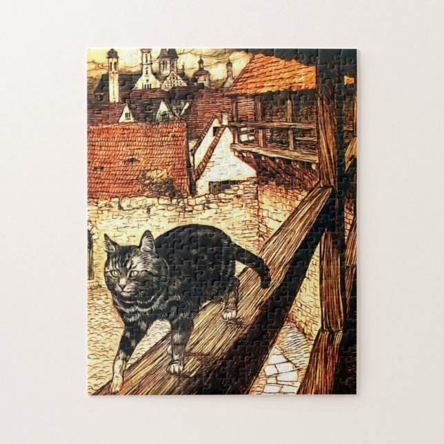 Puzzle Chat et souris par Arthur Rackham (Vertical)