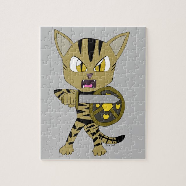 Puzzle Chat Guerrier Chibi (Vertical)