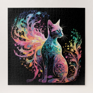 Puzzle Chat Holographique Spectral : Un Prisme d'Élégance