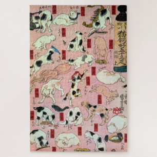 Puzzle Chat japonais, Kuniyoshi, Ukiyo-e