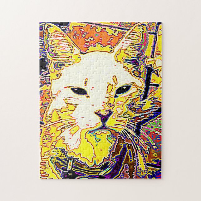 PUZZLE CHAT JAUNE LE PLUS DIFFICILE DU MONDE (Vertical)