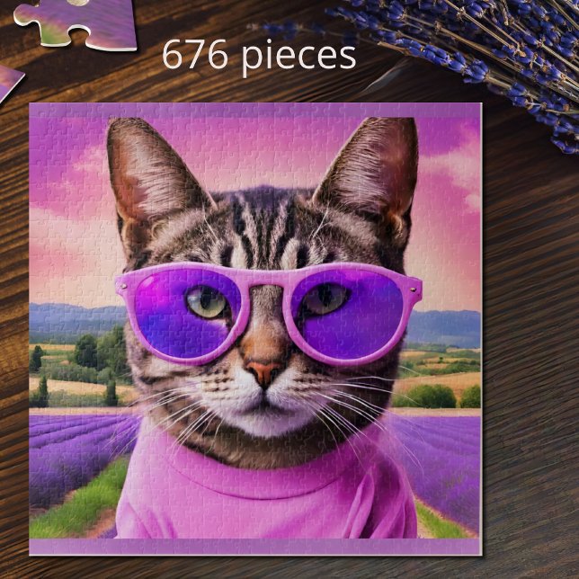 Puzzle Chat jazzy - - champ de lavande (Créateur téléchargé)