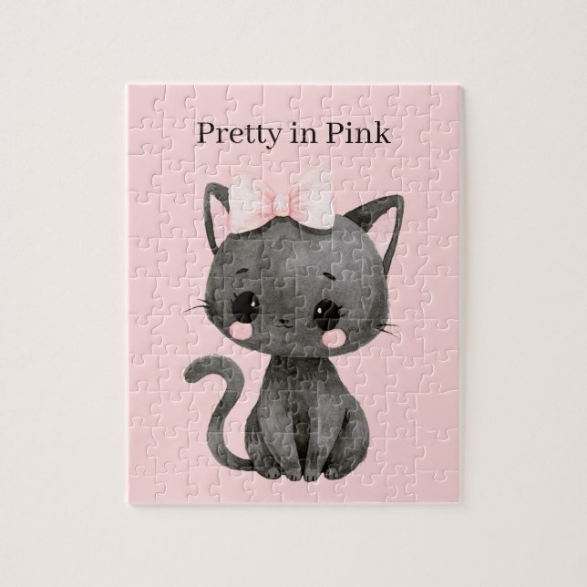 Puzzle Chat joli en rose (Vertical)