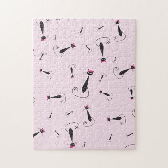 Puzzle Chat Kitty Casquette rose (Vertical)