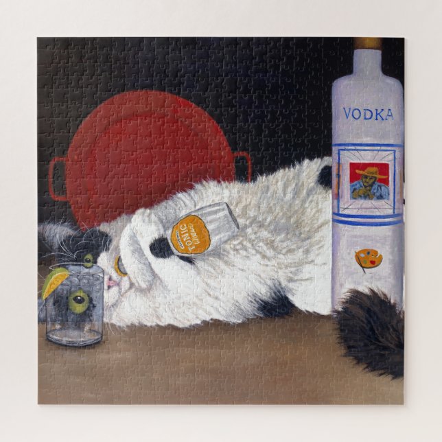 Puzzle Chat long Haired Tuxedo (Vertical)