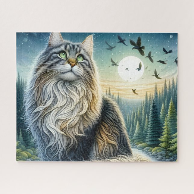 Puzzle Chat Maine Coon de forêt (Horizontal)