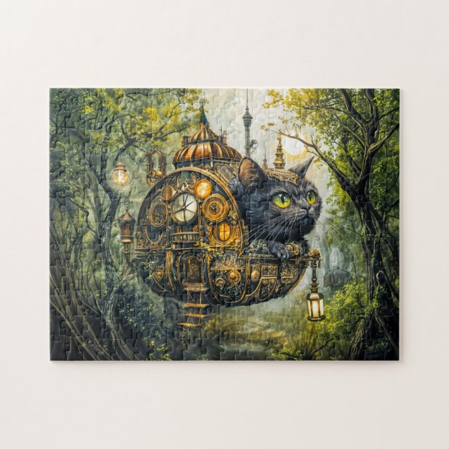 Puzzle Chat mécanique mystique (Horizontal)