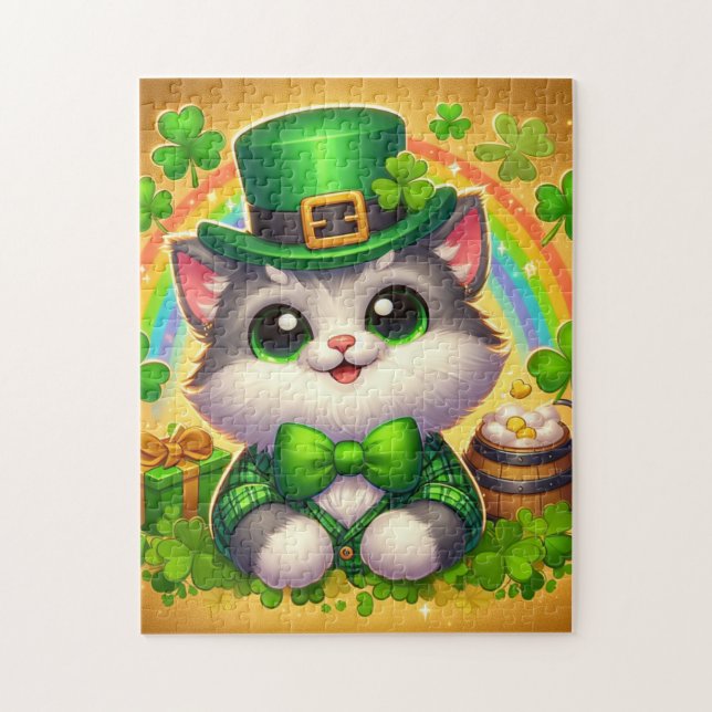 Puzzle Chat mignon/chaton Saint Patrick's Day (Vertical)