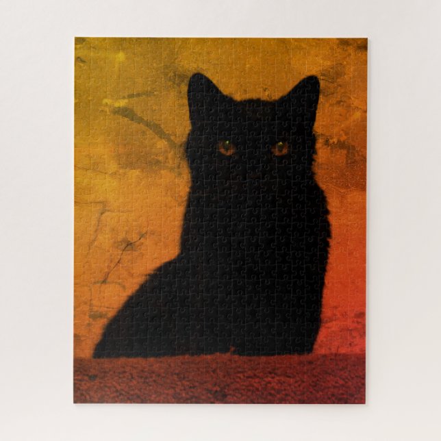 Puzzle Chat noir artistique (Vertical)