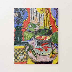 Puzzle Chat noir avec poisson d'or