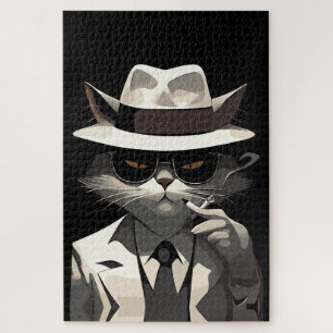 Puzzle Chat Noir Cool : Félin Élégant et Mystérieux