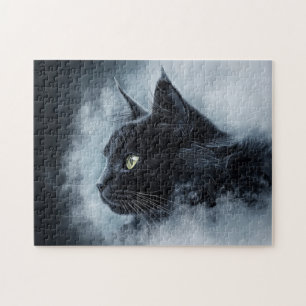 Puzzle Chat noir dans le brouillard