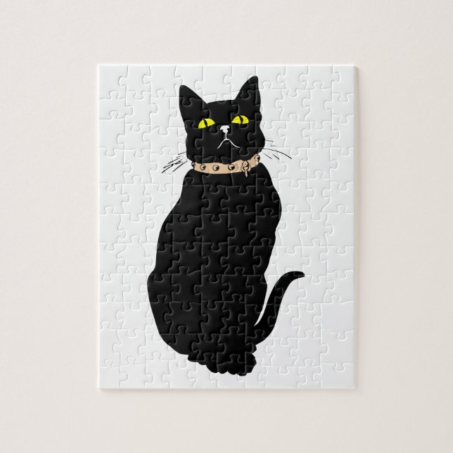 Puzzle Chat noir, illustration animale (Vertical)