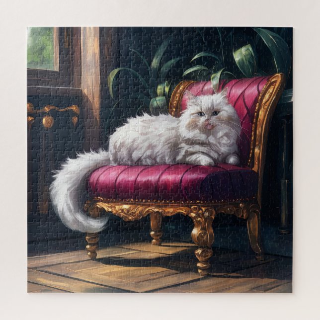 Puzzle Chat perse blanc (Vertical)