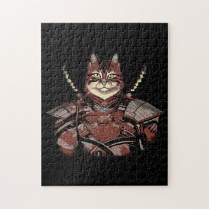 Puzzle Chat Samurai guerrier japonais