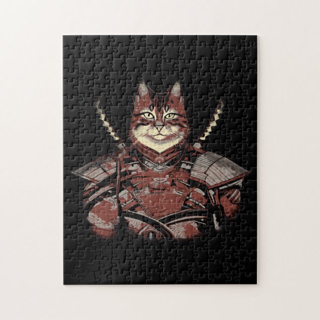 Puzzle Chat Samurai guerrier japonais (Vertical)