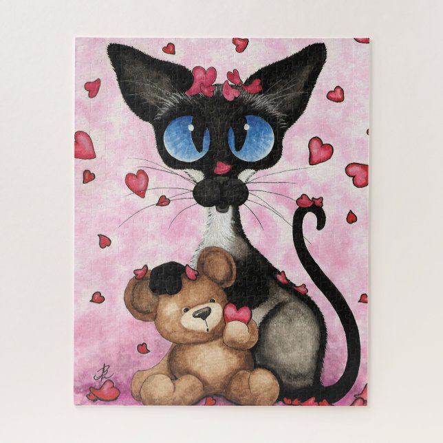 Puzzle Chat siamois Saint-Valentin par Bihrle (Vertical)