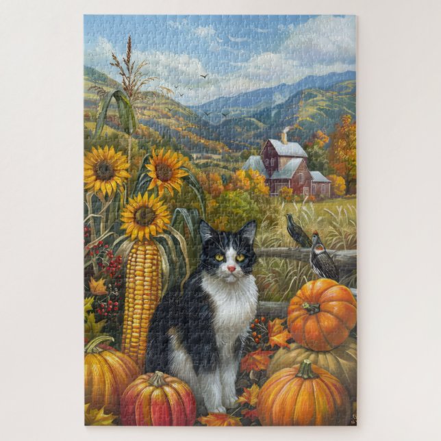 Puzzle Chat Smoking Autumn Harvest Thanksgiving (Vertical)