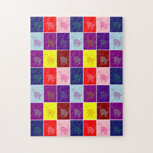 Puzzle Chat souriant pop art