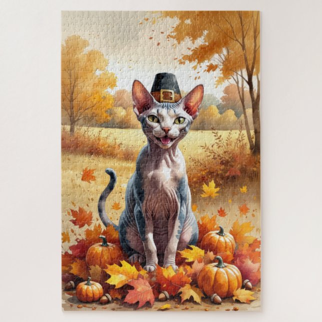 Puzzle Chat Sphynx  Dans l'art de l'Action de grâce des f (Vertical)