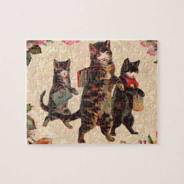 Puzzle Chat Vintage jolie chatons antiques chatons (Horizontal)