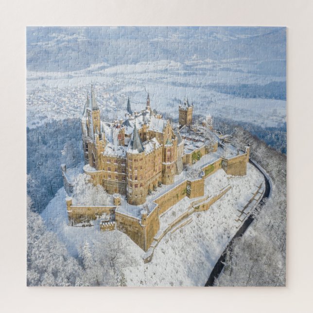 Puzzle Château aérien de Hohenzollern : Allemagne enneigé (Vertical)