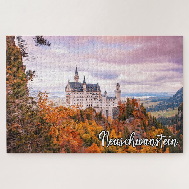 Puzzle Château De Neuschwanstein À L'Automne (Horizontal)