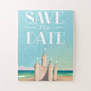 Puzzle Château de sable pour Sauvegarder la Date