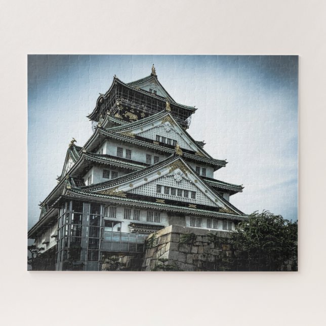Puzzle Château d'Osaka au crépuscule, chuoku, Osaka Japon (Horizontal)