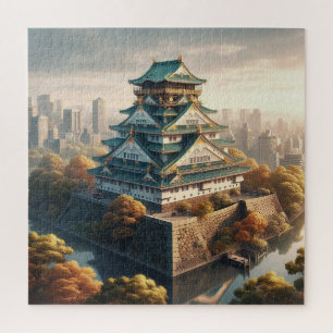 Puzzle Château d'Osaka Paysage Japon Voyage Vintage