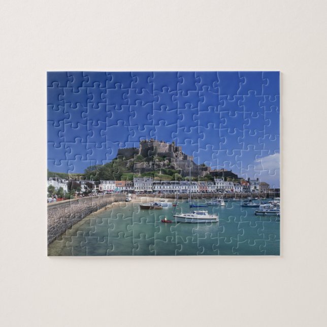 Puzzle Château et port du mont Orgueil, Gorey, Jersey (Horizontal)